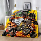 Soft Funny Throw Blanket M-Monster Jam Flannel Blanket - Soft and comfortable, with fashionable print design, suitable for daily use and gift giving (birthdays, Christmas, Thanksgiving) B-4 - View 10