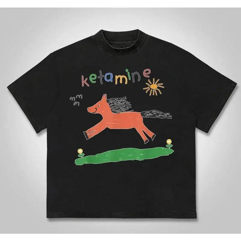 Ketamine Pony Nurse Meme T-Shirt Cotton Menswear Streetwear Hoodie Oversized