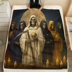 Santa Muerte Flannel Blanket Super Soft Warm Cozy Acceptance Of Fate Theme Throw For Couch Bed Living Room Travel Home Decor Unique Birthday Christmas Gift - View 14