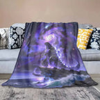 Galaxy Cosmic Dragon Antipilling Flannel Throwblanket - Nebula Sky & Ocean Cliff Fantasy Print, Ultra Soft, Warm, Breathable, Lightweight, Wrinkle Resistant, Ideal for Bedroom Decor, Holiday Gift, Fits Most Beds and Sofas (TikTok Shop Spring Glowup), Soft - View 4