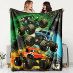 Monster Jam Monster Truck Flannel Throw Blanket, Soft Warm Polyester Fiber Bedding, Ideal Father's Day Gifts for Year-Round Use - View 1