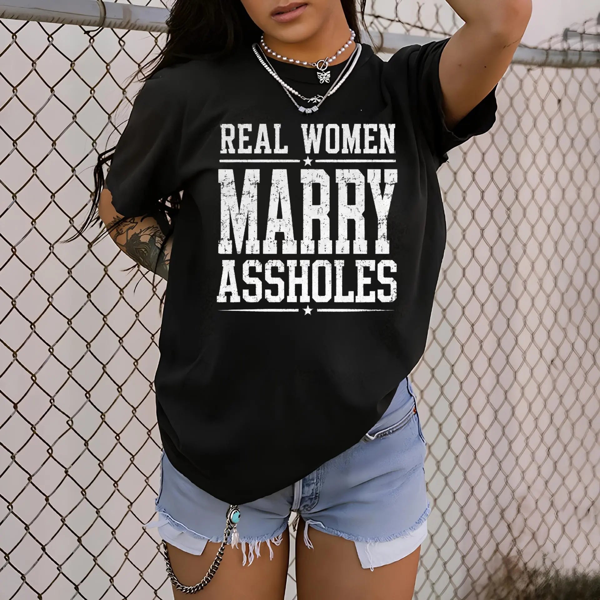 Funny Wife Shirt Real Women Marry Graphic Tee