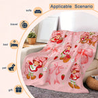 Countdown Sale! Ultra-Soft Flannel Cartoon Print Strawberry Charm Blanket - Flash Sale Home Items, Contemporary Bedroom/Sofa Bedding Throw, Teen Girl Gift, Girly Home Accessory - View 4