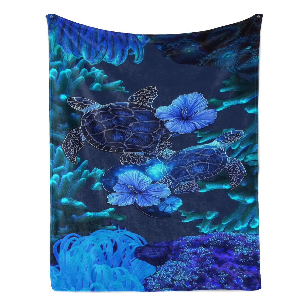 Soft Plush Warm Turtle Print Flannel Animal Blanket - Ideal for Sofas & Beds, Perfect Gift for Family & Self, Multiple Sizes Available, Soft Blankets - View 5