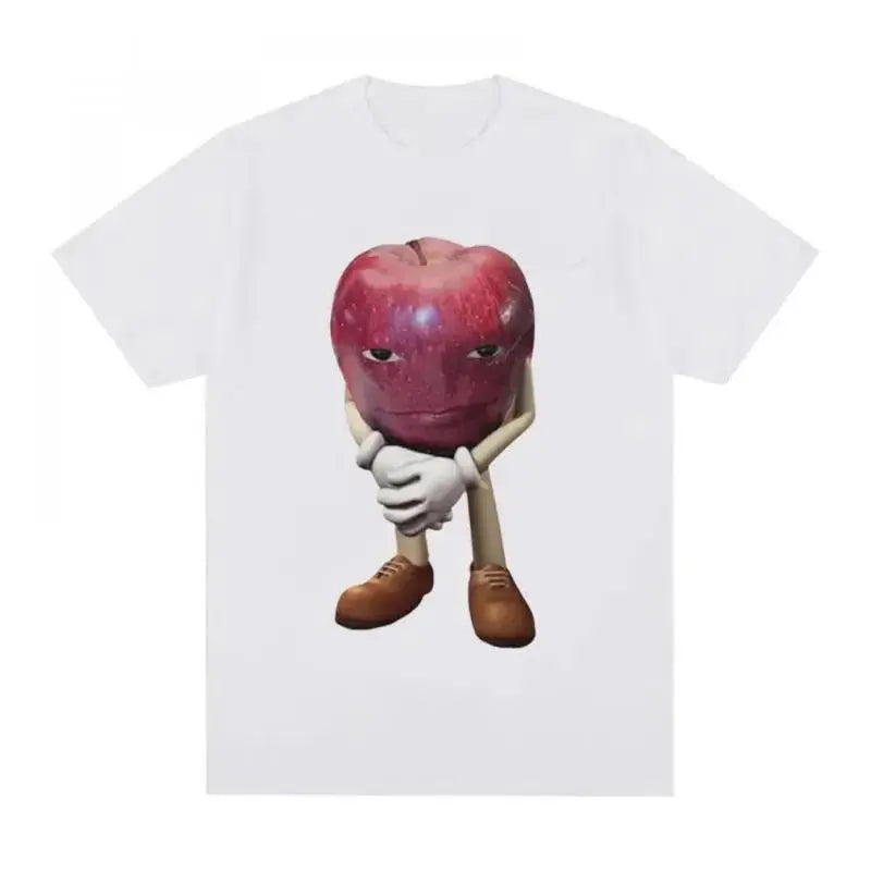 Unisex Funny Me Asf Apple Face Meme Cotton Tee, Retro Casual Golf Gift T-Shir