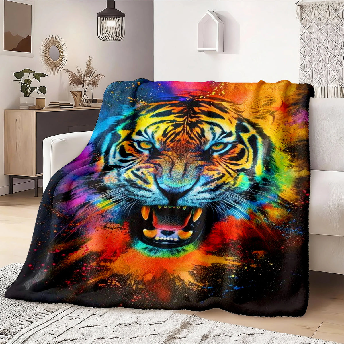 Customized Eagle Theme Cozy Flannel Blanket - Soft, Durable, Thick Warm Layer, Fade-Resistant, Flat Weave, Decorative for Cozy Setup, Ideal Blanket Gifts for Adults - View 2