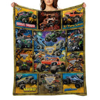Soft Funny Throw Blanket M-Monster Jam Flannel Blanket - Soft and comfortable, with fashionable print design, suitable for daily use and gift giving (birthdays, Christmas, Thanksgiving) B-4 - View 7