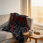 Spider Web Pattern Flannel Blanket Soft Skin Friendly Warm Cozy Throw Blanket Gothic Halloween Style Lightweight Bedding Blanket for Bed Sofa Couch Bedroom Living Room Nap Home Decor Birthday Gift - View 6
