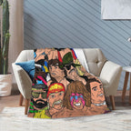 [Cozy Wrestling Flannel Blanket] Soft, Warm Wrestling-Themed Flannel Blanket - Cozy Throw for Couch, Office, Bed, Camping & Travel - Versatile All-Season Gift, Charming Anime Style Skin-friendly, lightweight and soft - View 3