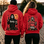 [A piece of clothing]Hubby Wifey Halloween Spooky Season Couple Matching Hoodies Casual Street Style Fleece Fabric Pullover Hooded Sweatshirt Tops Trendy for Women for Men - View 11