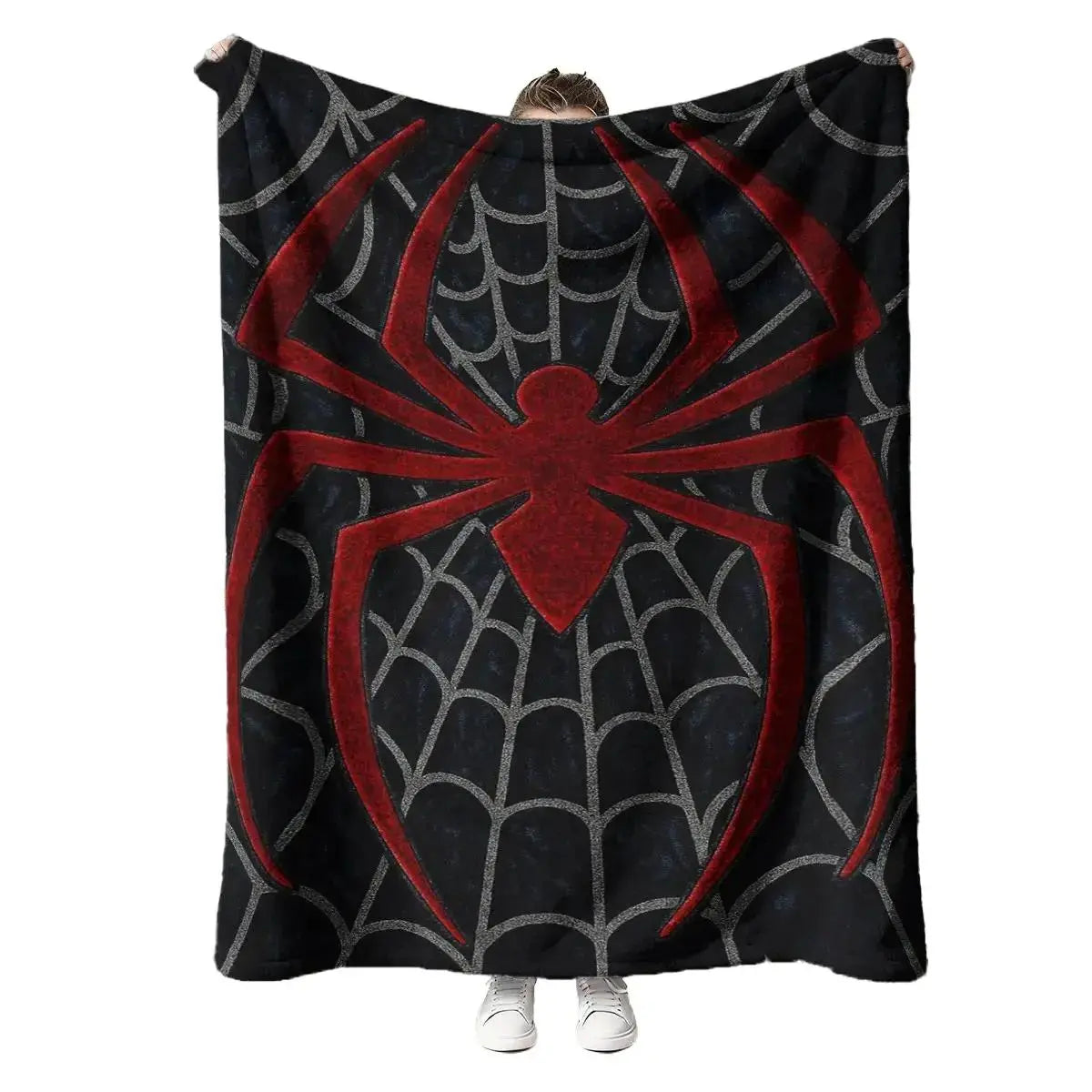 Spider Web Pattern Flannel Blanket Soft Skin Friendly Warm Cozy Throw Blanket Gothic Halloween Style Lightweight Bedding Blanket for Bed Sofa Couch Bedroom Living Room Nap Home Decor Birthday Gift - View 7