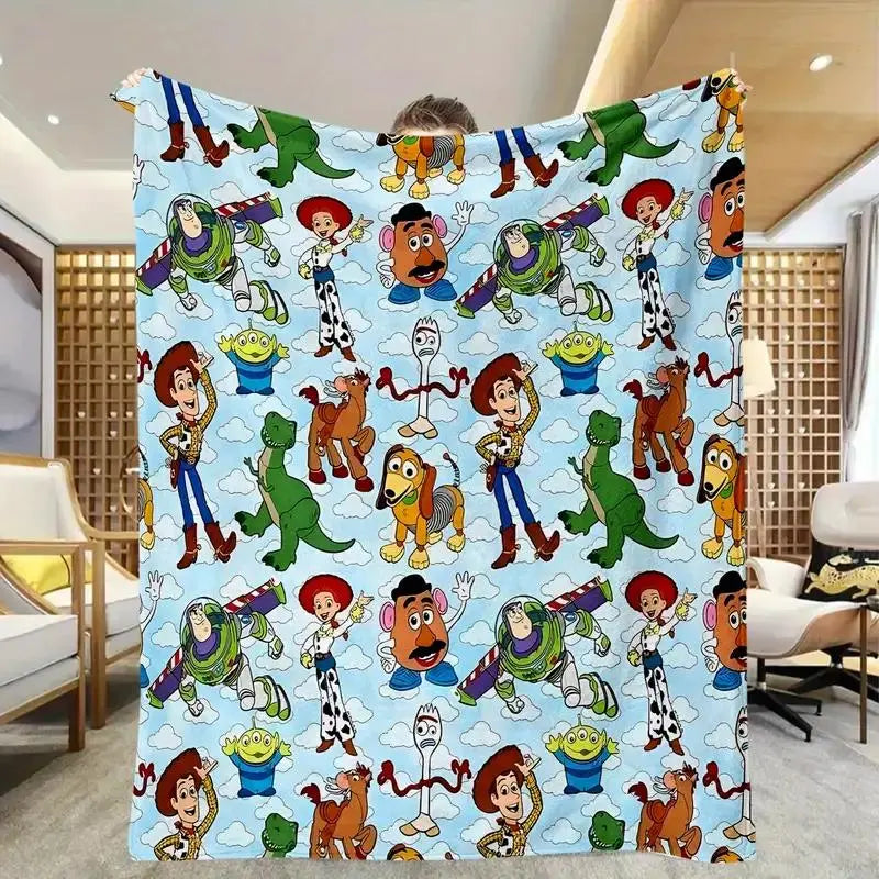[SummerVibes] DISNEY CLASSIC Toy Story Character Pattern Cartoon Blanket, Stylish and Casual for Napping, Office, Sofa or Car - Outdoor Camping or Christmas Gift, Home Decor, Gift - View 2