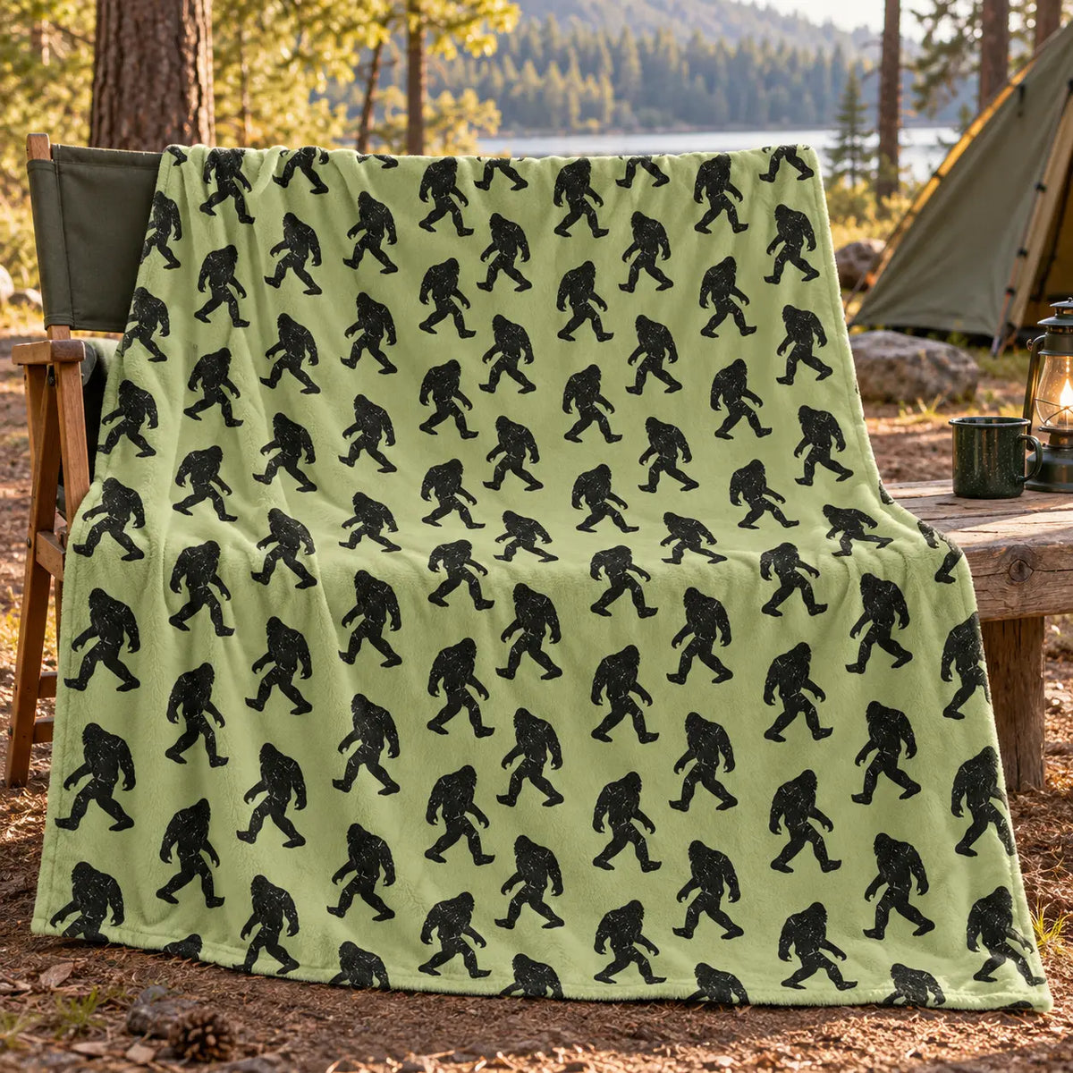 Funny Big Foot Sasquatch Gifts Blanket, Bigfoot Blanket for Men Women, Funny Birthday Unique Sasquatch Gifts, Vintage Flannel Throws Blanket for Bed Sofa Car, Gift for Him, Printed on One Side, Cozy Throw Blankets,Halloween Christmas Gift - View 7