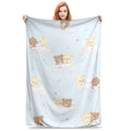 Kawaii Rilakkuma Knitted Flannel Throw Blanket - Figure Print Bed Accessories, Cutecore Stuff, Cozy Girly Room Stuff, Teen Room Decor, Soft Warm Summer AC Use, Home Goods Gift for Girls - View 8