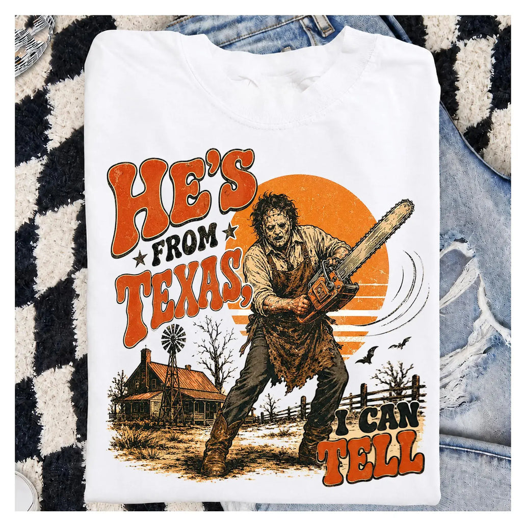 Texas Movie Graphic T-Shirt - Halloween Regular Fit Tee, Spooky Season Fan Top - View 4