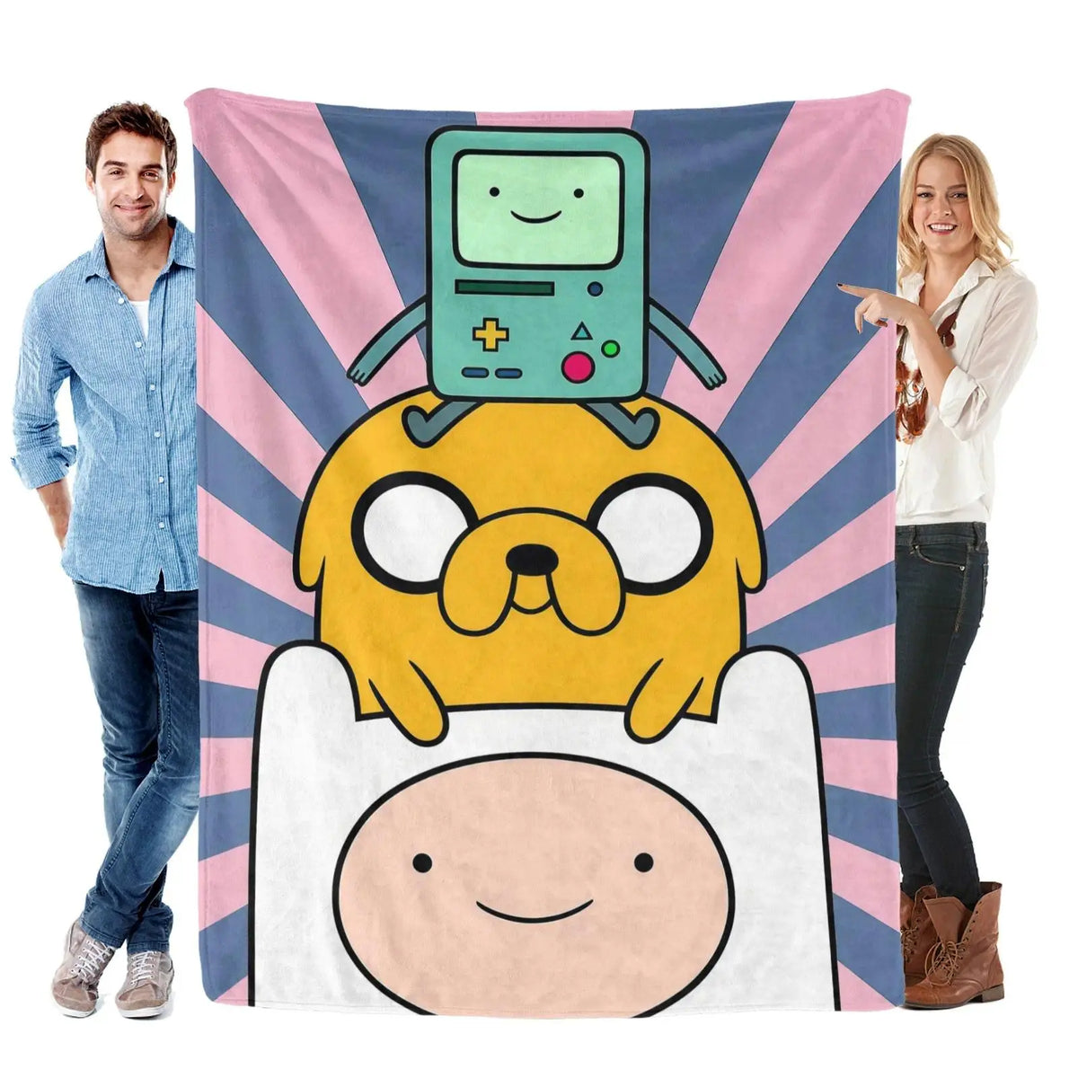 Adventure Time Cartoon Characters Flannel Blanket Large Size Ultra Soft Warm Lightweight Cozy Throw Blanket Perfect For Bed Sofa Living Room Office Camping Travel Gift Birthday Christmas For Fans Boys Teens Her - View 12