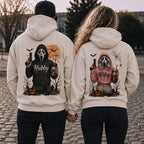 [A piece of clothing]Hubby Wifey Halloween Spooky Season Couple Matching Hoodies Casual Street Style Fleece Fabric Pullover Hooded Sweatshirt Tops Trendy for Women for Men - View 3