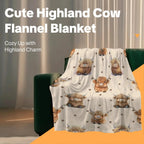 Cute Highland Cow Pattern Flannel Fleece Blanket, Soft Warm Nap Throw for Sofa & Bed, Lightweight Cozy Blanket for Home & Office, Multifunctional Fluffy Blanket, Decorative Gift #GLOBAL PICKS - View 3