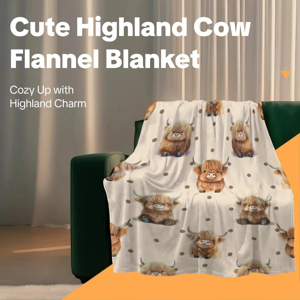 Cute Highland Cow Pattern Flannel Fleece Blanket, Soft Warm Nap Throw for Sofa & Bed, Lightweight Cozy Blanket for Home & Office, Multifunctional Fluffy Blanket, Decorative Gift #GLOBAL PICKS - View 3