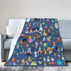 [SummerVibes] DISNEY CLASSIC Characters Blanket, Super Soft Print Throw Blanket for Kids/Adults, Cute Cartoon Movie Characters, Cozy Bed Sofa Blanket - View 3