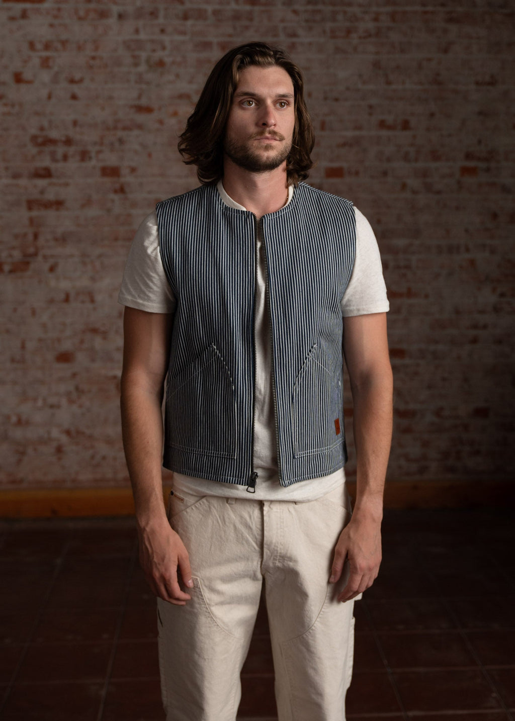 Highland Vest - Hickory Stripe
