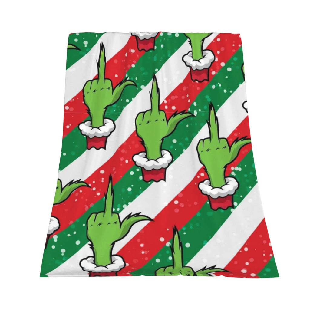 Funny Cartoon Christmas Print Super Soft Flannel Blanket, multi-purpose, suitable for sofa, bedroom, office or camping, suitable for all seasons - View 3