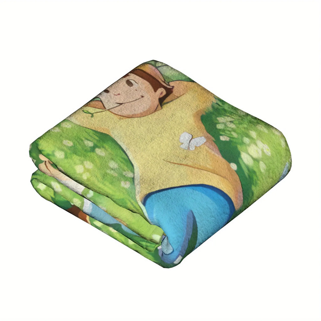PAUSEBOLL [Summer Vibes] Plush Flannel Anime Blanket - Cozy Throw with Playful Look, Home Decor Piece, Blankets for Sofa, Suitable for Bed & Office Use, Ideal Gift - View 4