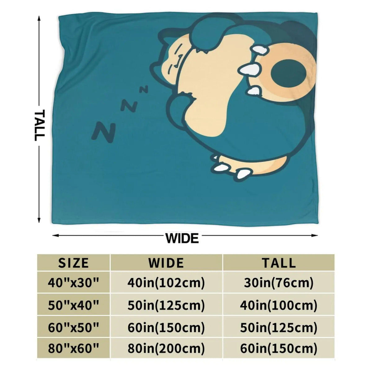 Snorlax Cartoon Blanket Ultra Air-conditioning quilt, soft and thin style Flannel Throw Blanket Warm Cozy Fleece Blankets Gifts for Kids Boys Girls Travelling Camping Sofa Bed 50"x40" - View 5