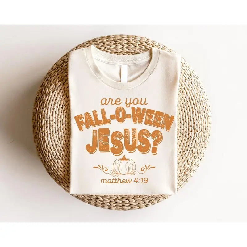 Retro Fall Religious Sweatshirt, Are You Fall-O-Ween Jesus, Womens Christian Shirt, Follow Jesus Shirt, Bible Matthew Shirt, Cute Thankful Shirt, Bible Verse Sweater, Cotton Round Neck Tee, Full Sizes, Full Colors, Womenswear