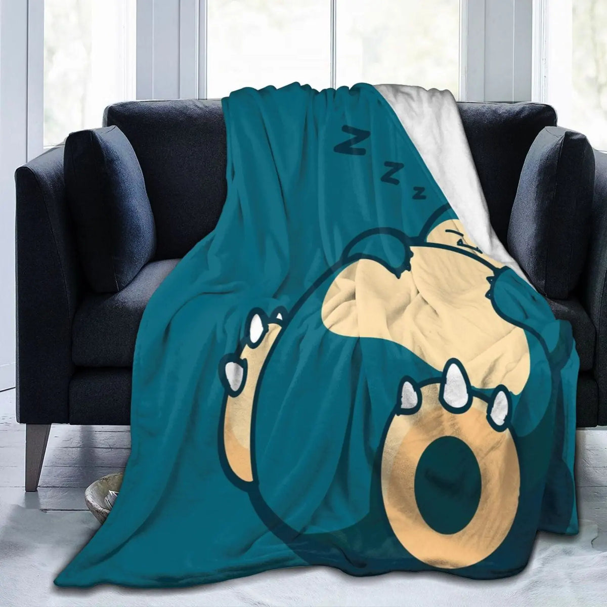 Snorlax Cartoon Blanket Ultra Air-conditioning quilt, soft and thin style Flannel Throw Blanket Warm Cozy Fleece Blankets Gifts for Kids Boys Girls Travelling Camping Sofa Bed 50"x40" - View 9
