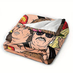 [Cozy Wrestling Flannel Blanket] Soft, Warm Wrestling-Themed Flannel Blanket - Cozy Throw for Couch, Office, Bed, Camping & Travel - Versatile All-Season Gift, Charming Anime Style Skin-friendly, lightweight and soft - View 6