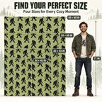 Funny Big Foot Sasquatch Gifts Blanket, Bigfoot Blanket for Men Women, Funny Birthday Unique Sasquatch Gifts, Vintage Flannel Throws Blanket for Bed Sofa Car, Gift for Him, Printed on One Side, Cozy Throw Blankets,Halloween Christmas Gift - View 2