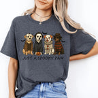 Just a Spooky Paw Halloween Unisex T-Shirt, Cute Dog Holiday Graphic Tees for Women & Men, Oversized Tees,  Autumn Wear