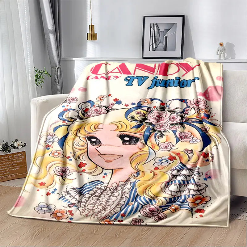 2025 New Style Candy Candy Girl Cartoon Anime Soft Plush Blanket,Flannel Throw Blanket Polyester Blanket for Living Room Bedroom Sofa Kid Gift - View 25