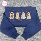 Embroidered Spooky Fall Sweatshirt, Vintage Halloween Pumpkin Spooky Season Sweater, Ghost And Pumpkin T-shirt, Halloween Gifts - View 7