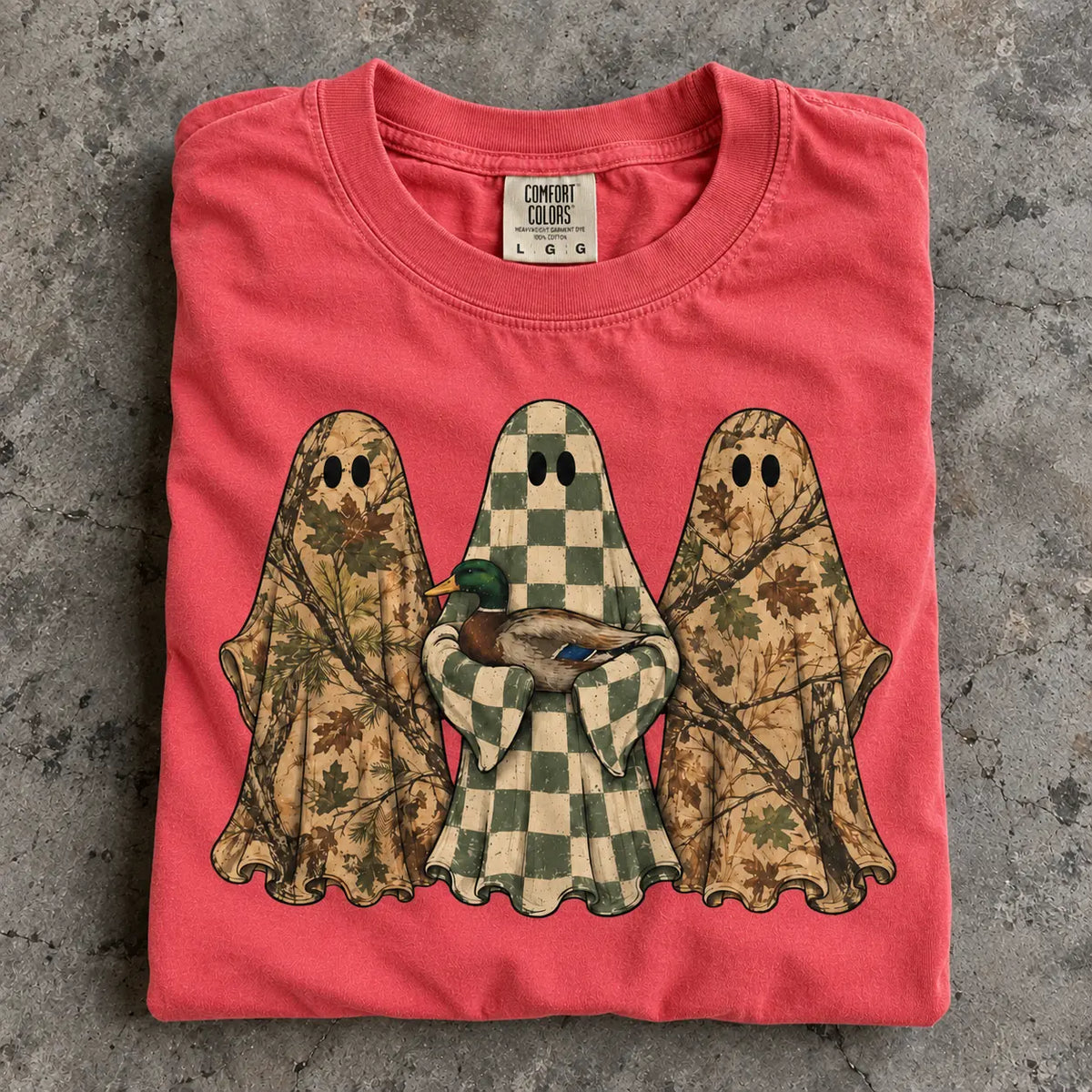 Hunting Season Ghosts Comfort Colors Camo Mallard Tee