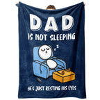 【Father's Day】Funny Birthday Gift for Dad Husband, Dad Is Not Sleeping Flannel Blanket, Fathers Day Dads Gifts From Daughter Son, Super Soft Throws Blanket for Couch and Napping - View 11