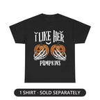 Men's Halloween Graphic Tees, Matching His Hers Funny Halloween Couple Costume Shirts, Pumpkin/Broom Design, 100% Cotton Classic Fit, Cold Wash Machine Washable