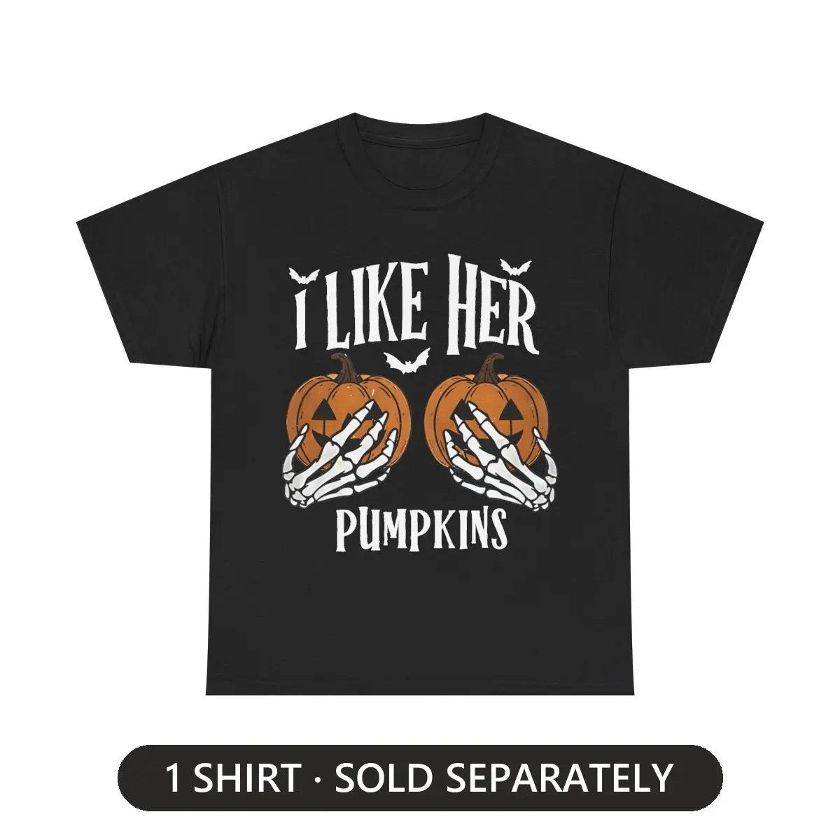Men's Halloween Graphic Tees, Matching His Hers Funny Halloween Couple Costume Shirts, Pumpkin/Broom Design, 100% Cotton Classic Fit, Cold Wash Machine Washable