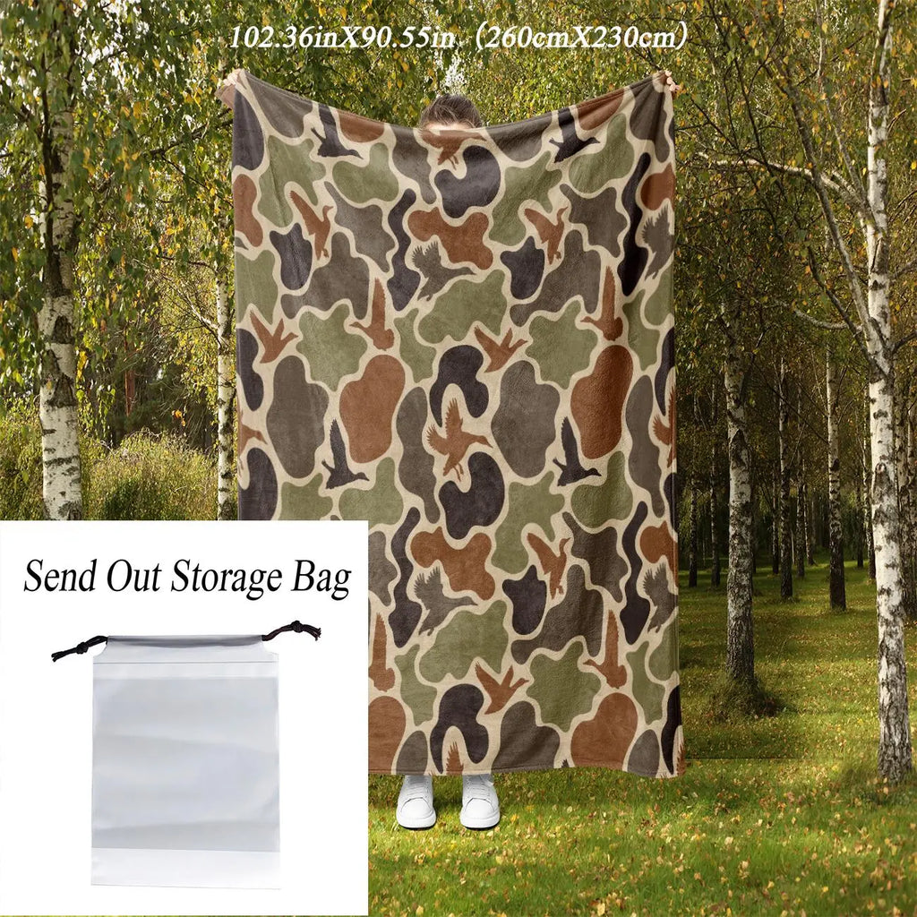 Camouflage Pattern Flannel Blanket, 1 Count Soft Comfortable Warm Napping Throw Blanket, Cool Bedroom Bedding Blankets for Home Office Travel Camping - View 9