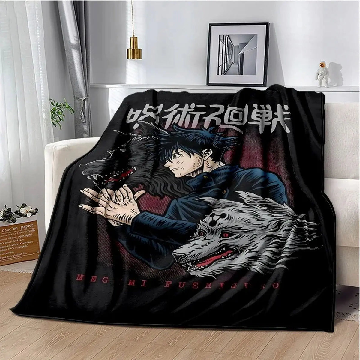 Cartoon Anime Jujutsu Kaisen Throws Blanket Super Soft Featuring Yuji,Megumi,obara and Satoru Gojo Blanket for Travel Beding Bed - View 14