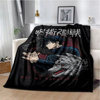 Cartoon Anime Jujutsu Kaisen Throws Blanket Super Soft Featuring Yuji,Megumi,obara and Satoru Gojo Blanket for Travel Beding Bed - View 5
