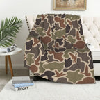 Vintage Duck Camo Blanket Retro Hunting Style Camouflage Throw for hunters outdoor Car Travel Home Gift for Men Women Adults - View 1