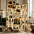 Comfortable Halloween Three Witches & Pumpkin Print Flannel Blanket, Soft Warm Anti-Pilling Cozy Throw, Ideal Fall & Winter Gift, Fall Blankets - View 1