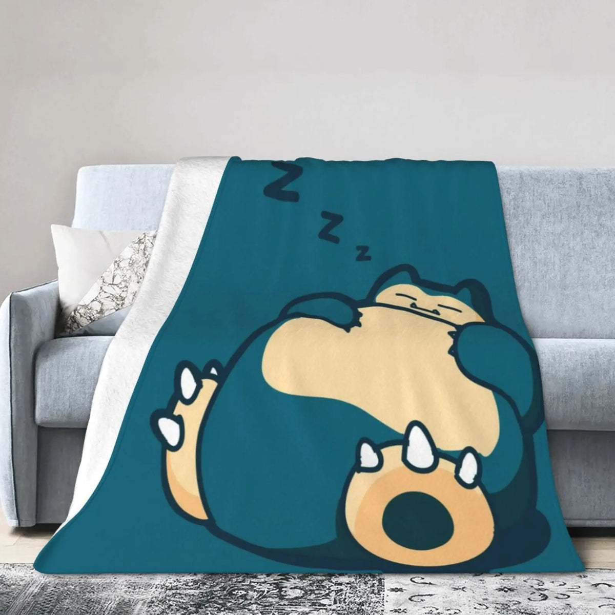 Snorlax Cartoon Blanket Ultra Air-conditioning quilt, soft and thin style Flannel Throw Blanket Warm Cozy Fleece Blankets Gifts for Kids Boys Girls Travelling Camping Sofa Bed 50"x40" - View 2