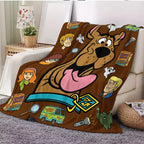 Flash Sale! Scooby-Doo Character-Inspired Flannel Throw Blanket - Soft Warm Material, Bold Spooky Mysterious Robots Ghosts Snacks Prints, Flash Sale Home Items, Room Decor, House Decor, Ideal for Fans - View 2