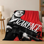 Tony Montana Action Scene Flannel Blanket Aesthetic Room Decor Soft Cozy Movie Theme Throw Blanket for Bedroom Sofa Couch Dorm Men Fans Birthday Christmas Holiday Gift - View 14