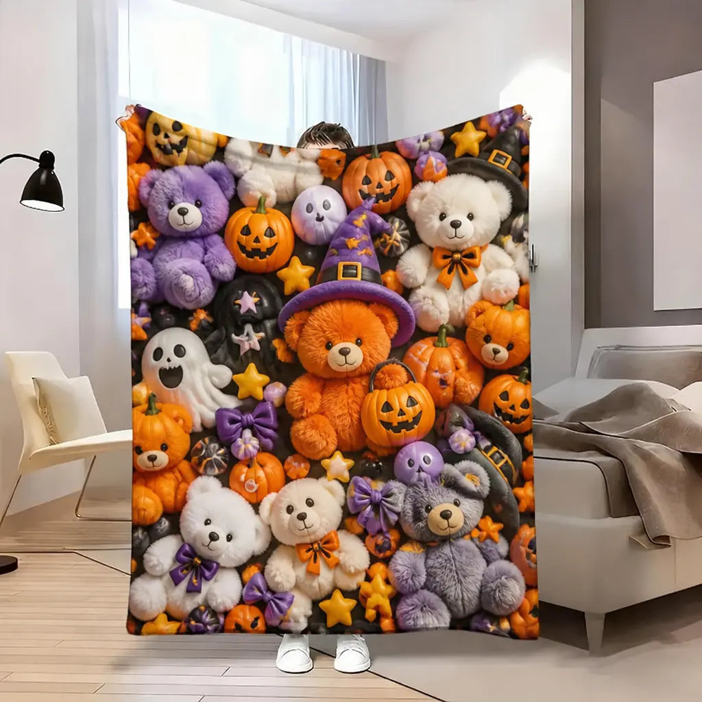 2D Teddy Pastel Floral Print Throw Blanket - Kawaii Plush Super Soft Cozy Aesthetic Throw for Bedroom Room Decor, Whimsical Home Decor Item, Cool Gift for Kids - View 13