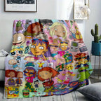 Nostalgic 90s Cartoon Flannel Blanket Vibrant Retro TV Character Print Super Soft Lightweight Cozy Plush Throw Perfect For Bedroom Sofa Couch Camping Travel Movie Night Birthday Gift Decor, Character Graphic Blankets, Flannel Blankets - View 2