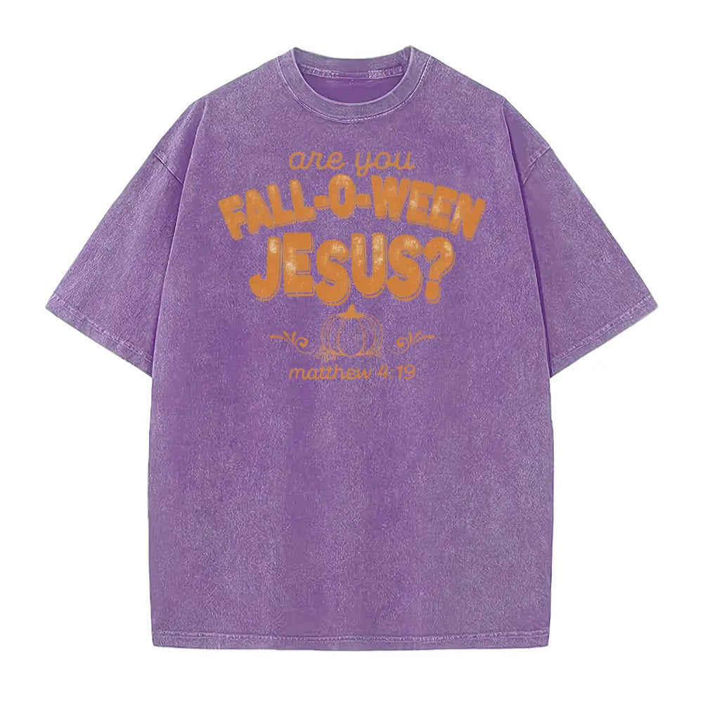Retro Fall Religious Sweatshirt, Are You Fall-O-Ween Jesus, Womens Christian Shirt, Follow Jesus Shirt, Bible Matthew Shirt, Cute Thankful Shirt, Bible Verse Sweater, Cotton Round Neck Tee, Full Sizes, Full Colors, Womenswear